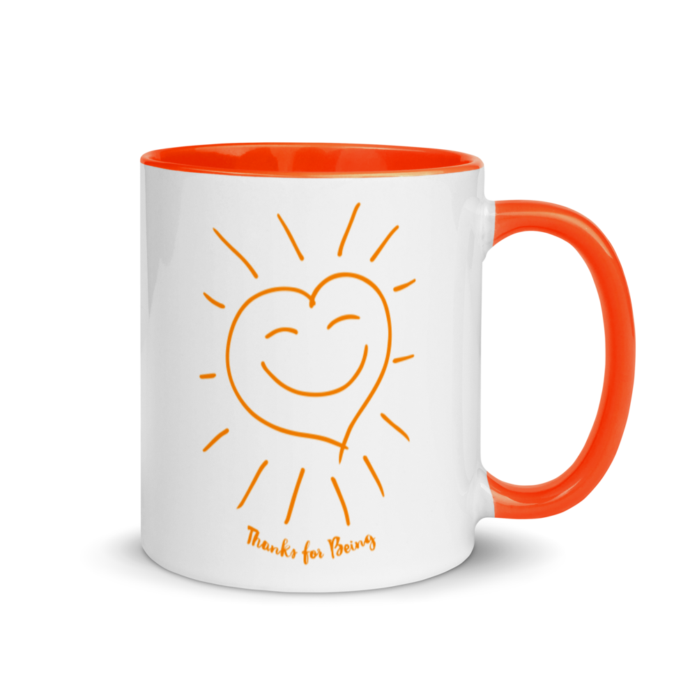 "Thanks for Being" Mug with Color Inside